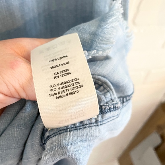 Aritzia Wilfred Free Mini Dress Nori Denim Chambray Light Wash Boxy XS - Picture 10 of 13